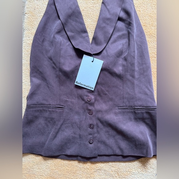 🍂NWT Reformation Alistair Halterneck Button-Up Vest - Picture 12 of 13